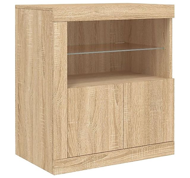 vidaXL Sideboard Sideboard mit LED-Leuchten Sonoma-Eiche 60,5x37x67 cm (1 S günstig online kaufen