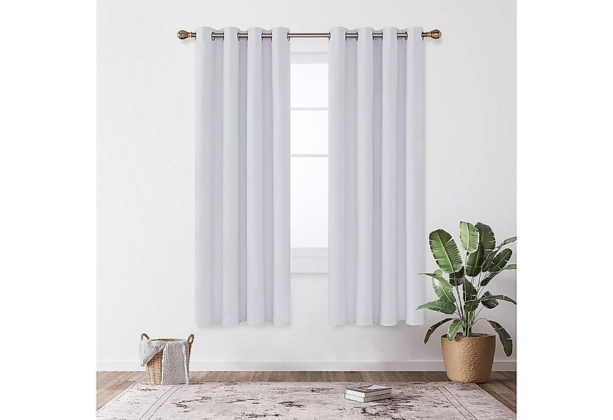 Deconovo Verdunkelungsvorhang Gardinen mit Ösen Blickdichte Vorhang Kältesc günstig online kaufen