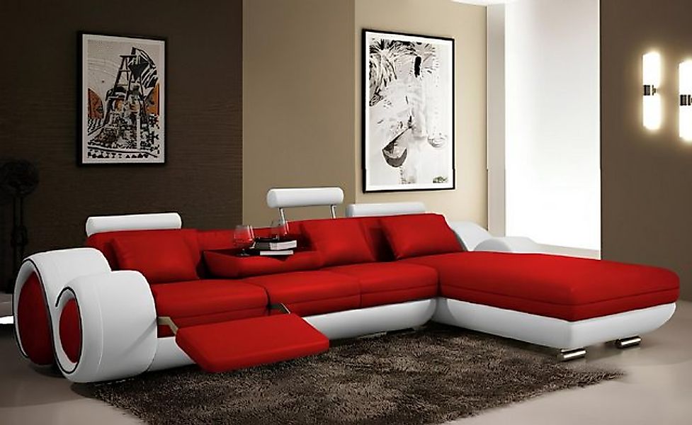 JVmoebel Ecksofa Ecksofa Wohnlandschaft Couch Ledersofa mit USB Sofa Polste günstig online kaufen