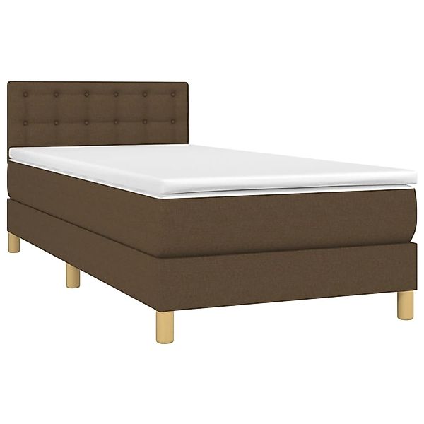 vidaXL Boxspringbett mit Matratze & LED Dunkelbraun 80x200 cm Stoff 3133992 günstig online kaufen