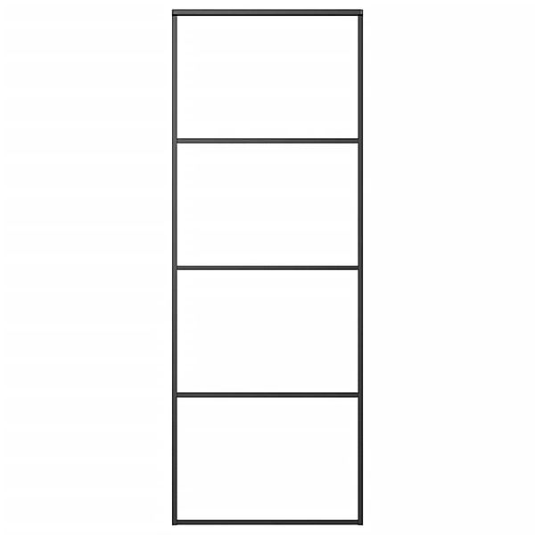 vidaXL Schiebetür Aluminium und ESG Glas 76x205 cm Schwarz 149479 günstig online kaufen