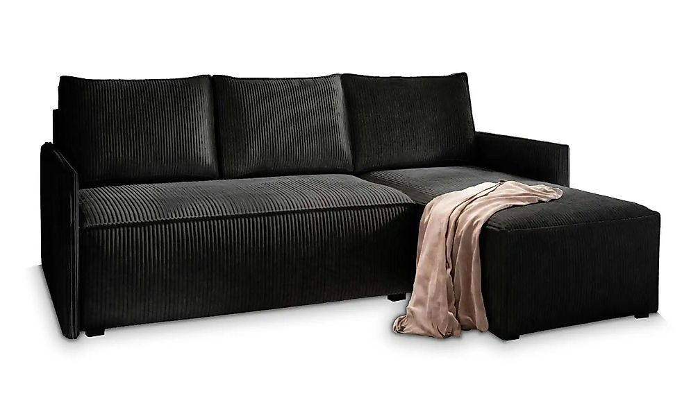 MASSENO Ecksofa mit Schlaffunktion Perusi ¦ schwarz ¦ Maße (cm): B: 206 H: günstig online kaufen