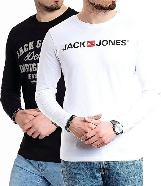 Jack & Jones Langarmshirt (Spar-Set, 2er-Pack) basic Regular Shirt mit Prin günstig online kaufen