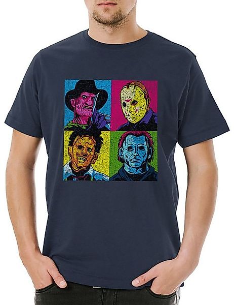 Urban Backwoods Print-Shirt Pop Art Horror Faces Herren T-Shirt Bates Jason günstig online kaufen