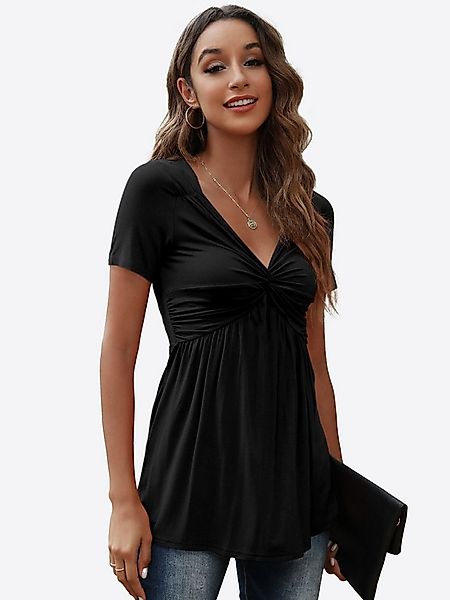 Imily Bela Tunika Damen Sexy V-Ausschnitt Knoten Shirt (Packung, 1-tlg., 1p günstig online kaufen