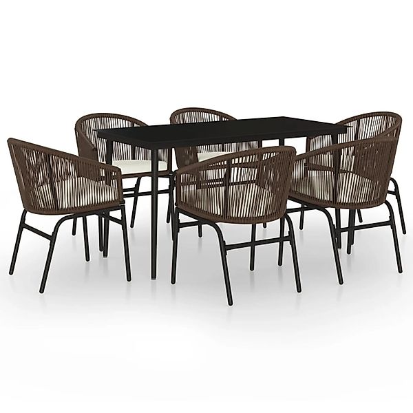 vidaXL 7-Tlg Garten-Essgruppe Braun 3099248 günstig online kaufen