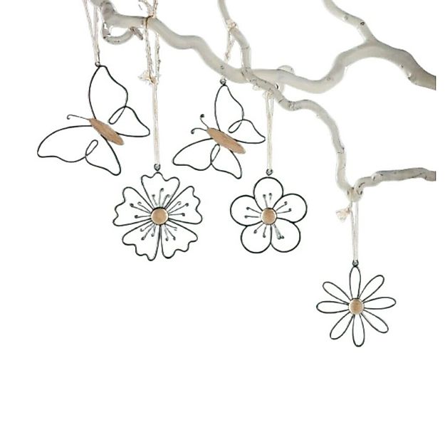 Home-trends24.de Dekohänger Hänger Dekohänger Blume Schmetterling Metall De günstig online kaufen