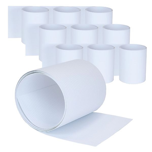 Jardinion Sichtschutzstreifen 10x 2,52m mit 6mm Rillen PVC Weiß günstig online kaufen