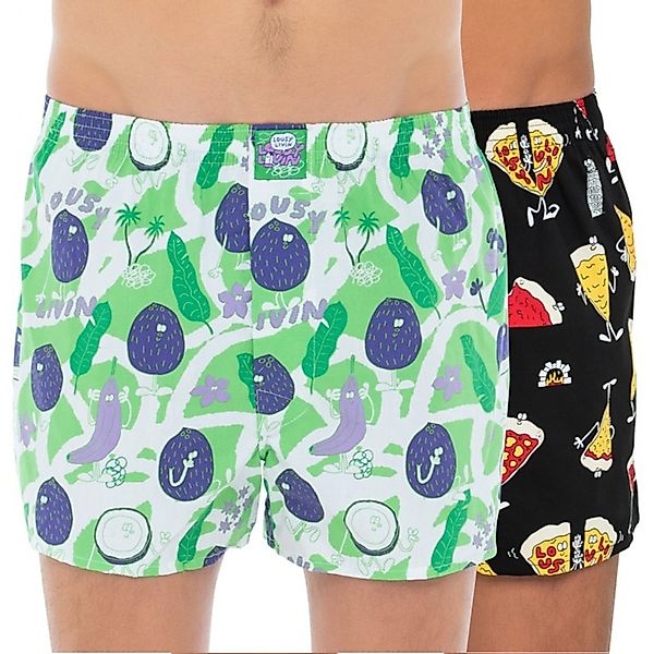 Lousy Livin Boxershorts 2-er Set Schwarz & Weiß mit All-Over-Print günstig online kaufen