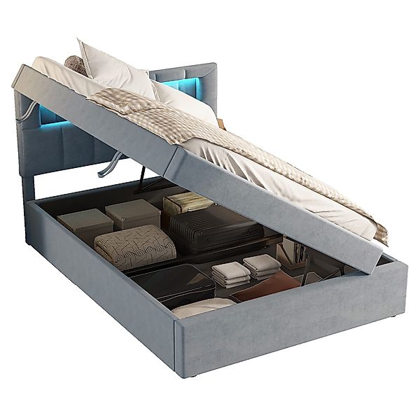 TavilaEcon Boxspringbett Stauraumbett Flachbett Jugendbett, Ambientelicht günstig online kaufen