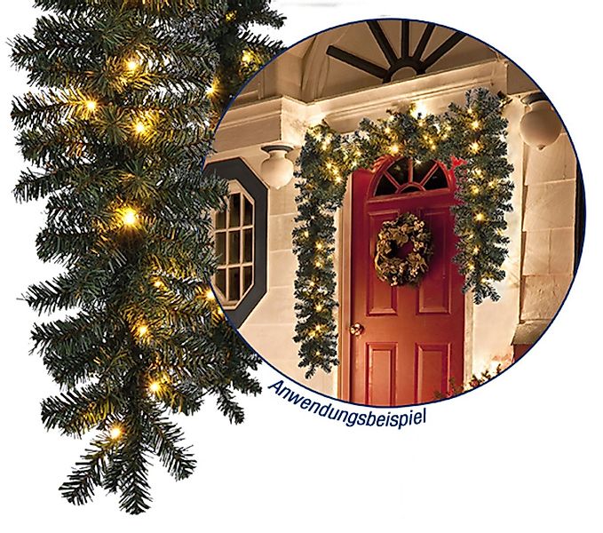Kunstgirlande Künstige Tannengirlande mit LED Tanne Girlande 270 cm, Hausha günstig online kaufen