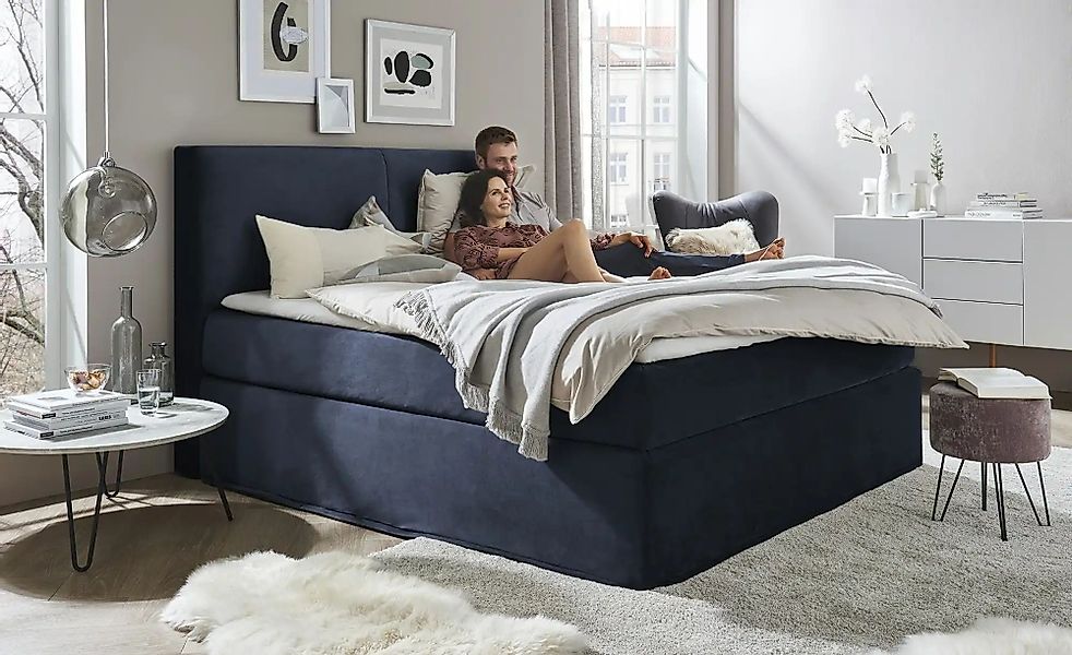 Boxi Boxspringbett 160 x 200 cm  Boxi Classic  ¦ blau ¦ Maße (cm): B: 160 H günstig online kaufen