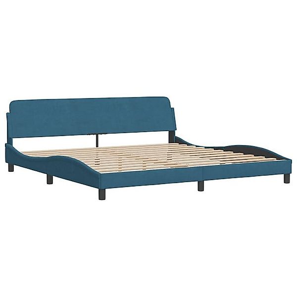 furnicato Bettgestell "Dover" Blau 200x200 cm Samt (1-tlg) günstig online kaufen