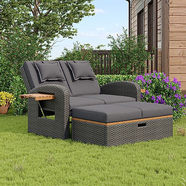 Celya Gartenlounge-Set Gartenlounge-Set, Rattan outdoor liege günstig online kaufen