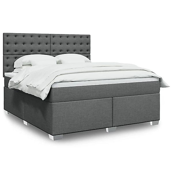 vidaXL Boxspringbett mit Matratze Dunkelgrau 180x200 cm Stoff 3292882 günstig online kaufen