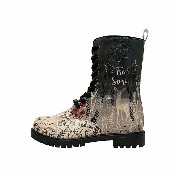 DOGO Zipsy High-Top Boots Owls Family Damen Stiefeletten Schnürboots Handge günstig online kaufen
