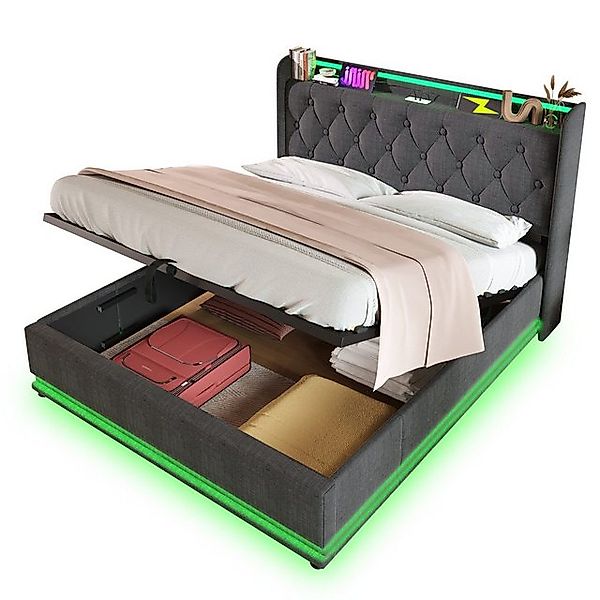Gotagee Polsterbett Funktionsbett mit Ladefunktion Jugendbett Doppelbett Gä günstig online kaufen