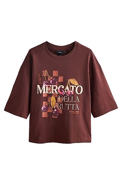 Next T-Shirt Box Fit T-Shirt mit Kirsch-Grafik (1-tlg) günstig online kaufen