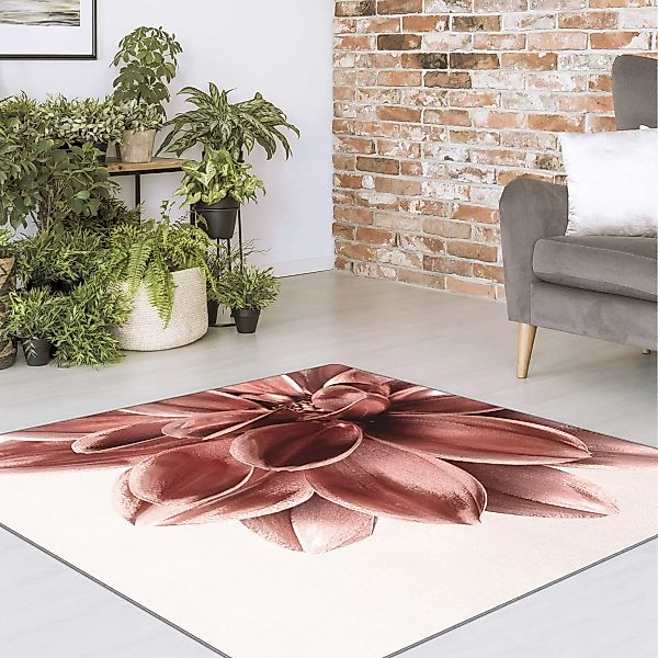 Teppich Dahlie Blume Rosegold Metallic Detail günstig online kaufen
