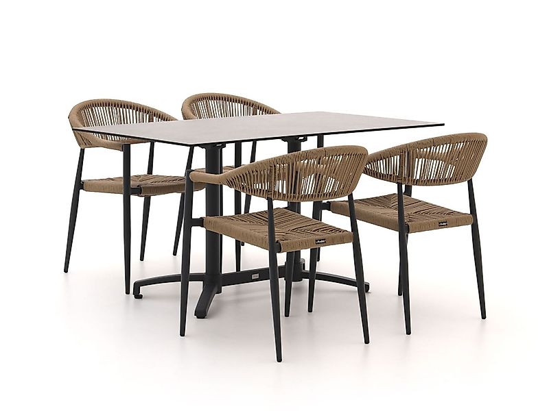 Manifesto Belpasso/Canzo 140 cm Gartenmöbel-Set 5-teilig stapelbar klappbar günstig online kaufen