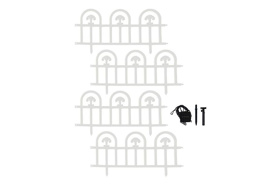 HTI-Living Zierzaun Zierzaun Nessa Solar Bogen 4-teilig Weiß, (Set, 4 Zaune günstig online kaufen