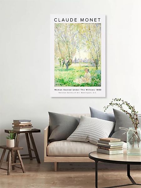 Poster / Leinwandbild - Claude Monet - Woman Seated Under The Willows günstig online kaufen