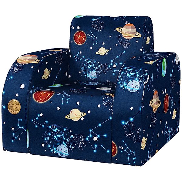 AIYAPLAY 2 in 1 Kindersessel klappbar Kindersofa mit Liegefunktion Planeten günstig online kaufen