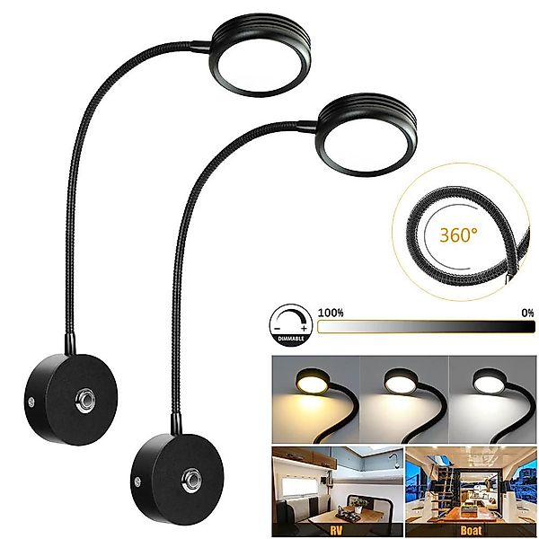 Jibenhome LED Leselampe Schwanenhals Lampe Wandmontage günstig online kaufen