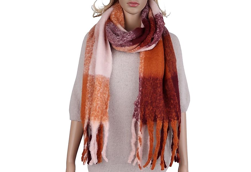 MIRROSI Modeschal weicher und warmer Schal Karomuster mit Fransen, 70x180cm günstig online kaufen