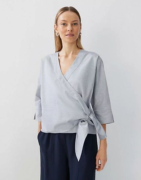 someday Wickelbluse Zayali Chambray gerader Schnitt normale Länge Webware günstig online kaufen