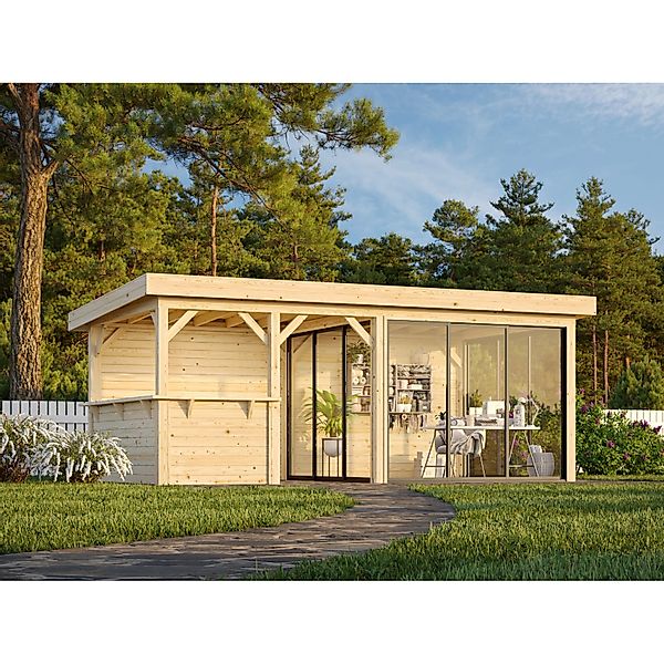 Palmako Pavillon Lenna Set 708 Slide Plus 588 x 300 cm Lackiert Weiß FSC® günstig online kaufen