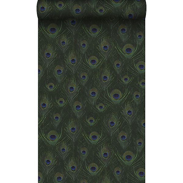 Origin Luxury Wallcoverings Tapete Pfauenfedern Moosgrün 53 Cm X 1005 Cm 34 günstig online kaufen