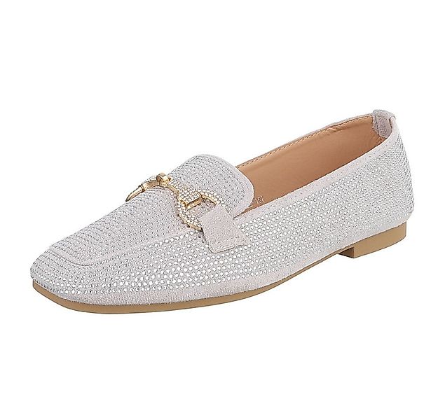 Ital-Design Loafers mit Glitzerdetails für Damen – Eleganter Komfort Slippe günstig online kaufen