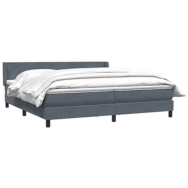 vidaXL Boxspringbett mit Matratze Dunkelgrau 180x210 cm Samt 3317956 günstig online kaufen