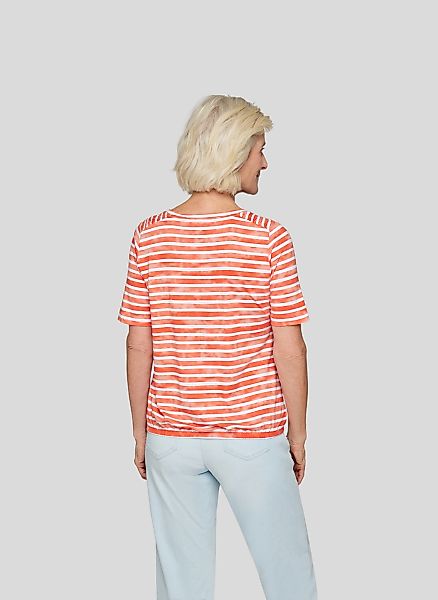 Rabe Rundhalsshirt, im Streifen-Look und mit Nieten-Details günstig online kaufen