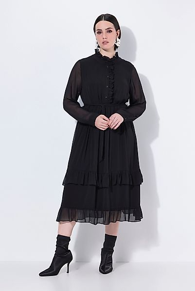 Ulla Popken Maxikleid Midikleid Rüschen A-Linie günstig online kaufen
