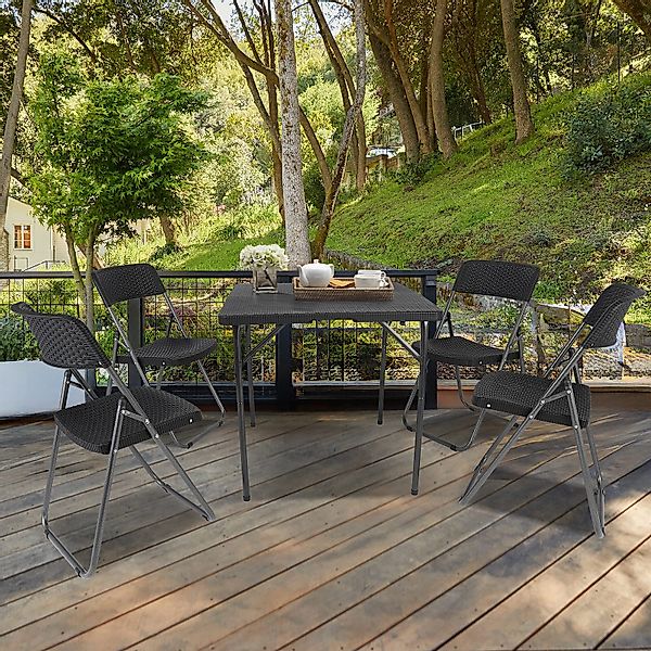 Sekey Garten-Essgruppe PE-Rattan Gartenmöbel-Set für 4 günstig online kaufen