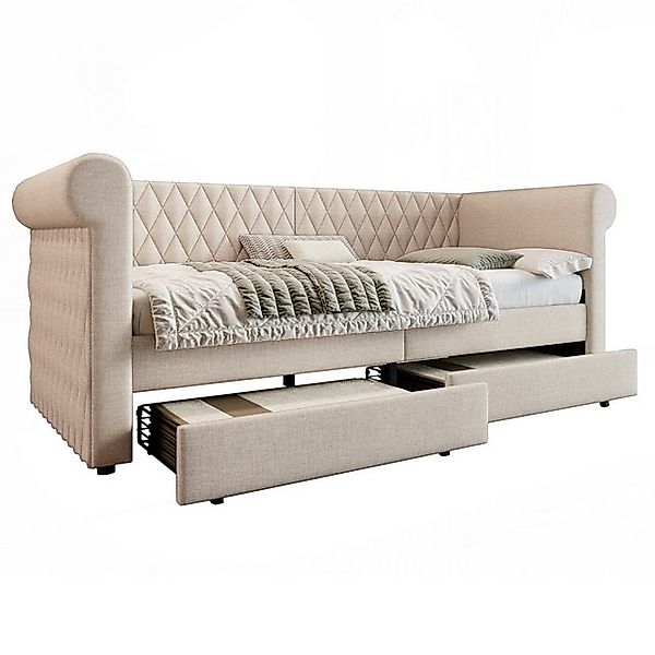 REDOM Daybett Sofa mit Unterbett (Tagesbett,Polsterbett), mit Lattenrost, 2 günstig online kaufen