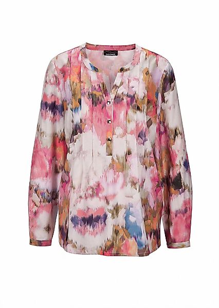 GOLDNER Kurzarmbluse "Kurzgröße Damen Tunikabluse mit Rundhalsausschnitt in günstig online kaufen