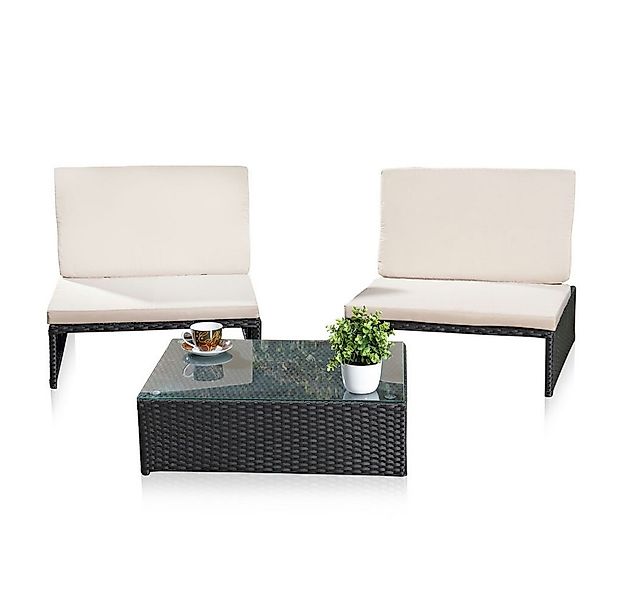 Melko Gartenlounge-Set Gartenset Lounge aus Polyrattan ver. Farben Sitzgrup günstig online kaufen