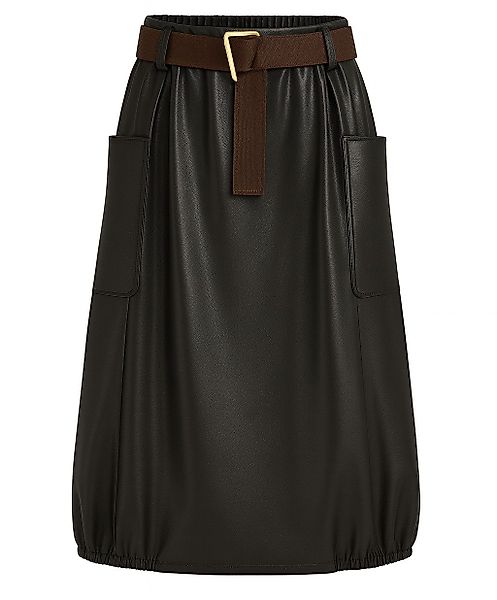 Mississhop A-Linien-Rock Damen Midirock in Lederoptik günstig online kaufen
