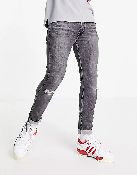 Levi's ‑ 519 Hi-Ball ‑ Enge Jeans in verwaschenem Schwarz mit Used-Optik günstig online kaufen