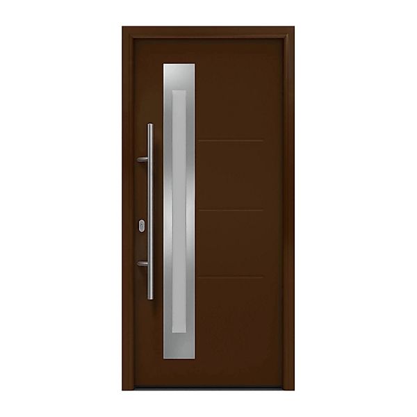 EcoStar Haustür Isopro IP 780S Terrabraun 110 cm x 210 cm DIN L günstig online kaufen