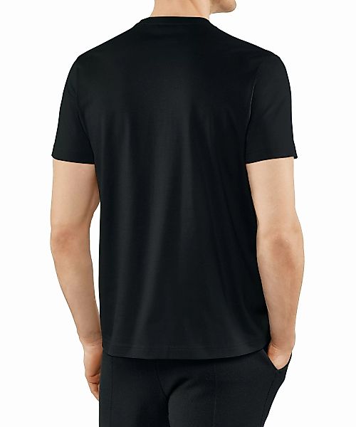 FALKE Herren T-Shirt Rundhals, Polo, XXL, Schwarz, Uni,Struktur, Baumwolle, günstig online kaufen