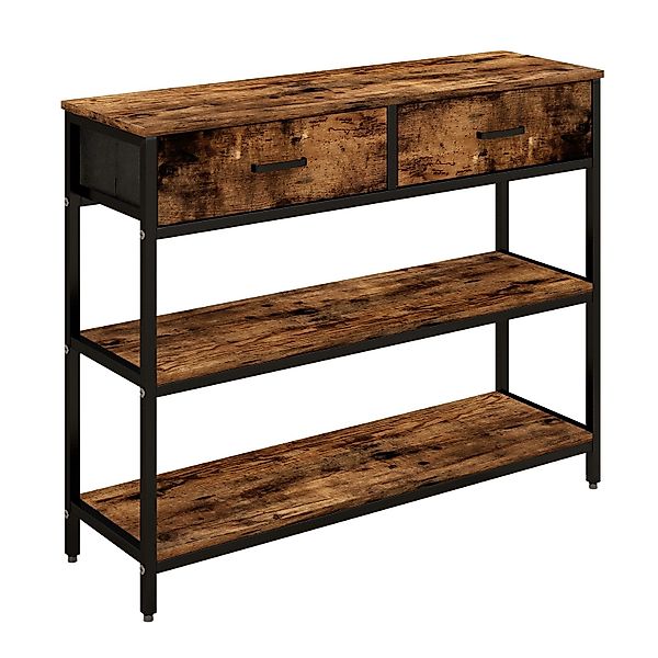 COSTWAY Konsolentisch, mit 2 Stoffschubladen, Kippschutz, günstig online kaufen