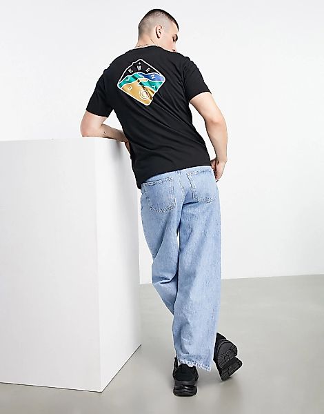 Element – Calavo – T-Shirt in Schwarz mit Rückenprint günstig online kaufen