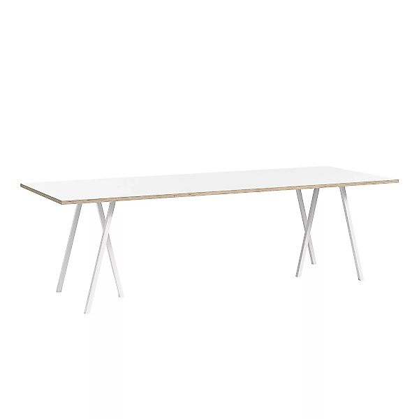 HAY - Loop Stand Tisch 250x92,5cm - weiß/Tischplatte Laminat/Sperrholzkante günstig online kaufen