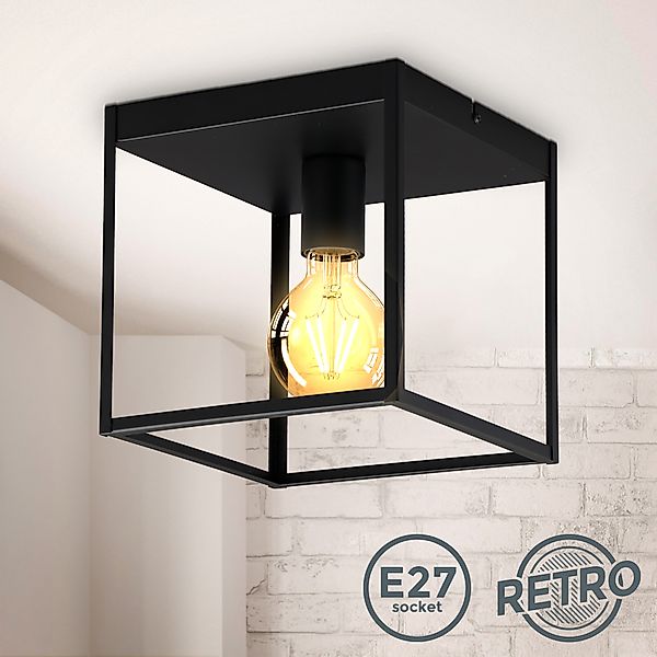 B.K.Licht Deckenleuchte »Deckenleuchte, schwarz, 1xE27 max. 60W exkl.«, 1 f günstig online kaufen