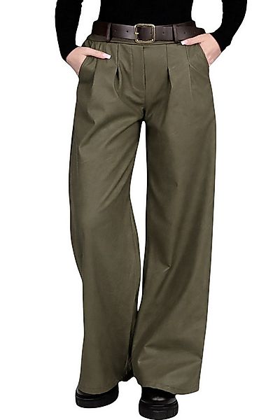 Mississhop Lederimitathose Damen Hose aus Kunstleder mit Gürtel M.403 günstig online kaufen
