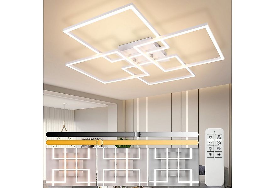 ZMH LED Deckenleuchte Wohnzimmer Dimmbar 36/48W Modern Deckenlampe mit Fern günstig online kaufen